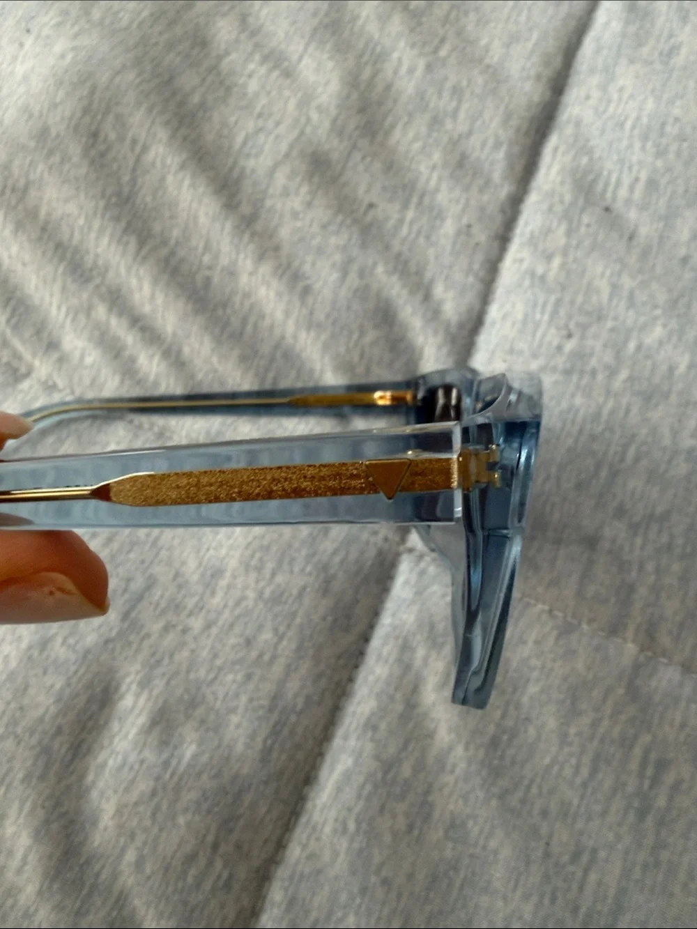 Bottega Veneta Blue Transparent Square Sunglasses - new tag